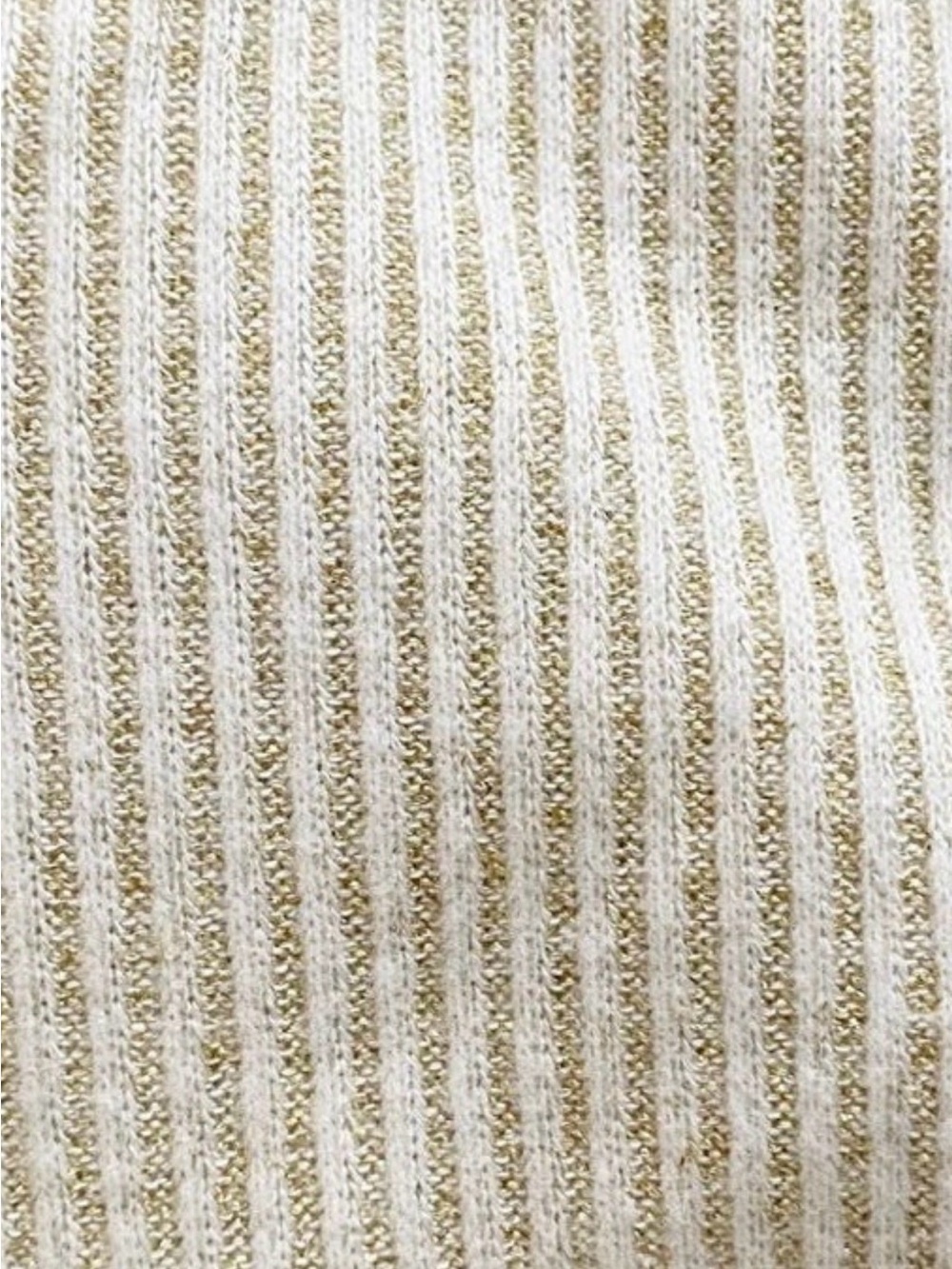 NWT St. John Cream and Gold Ribbed Turtleneck Sweater Sz M - Picture 5 of 6